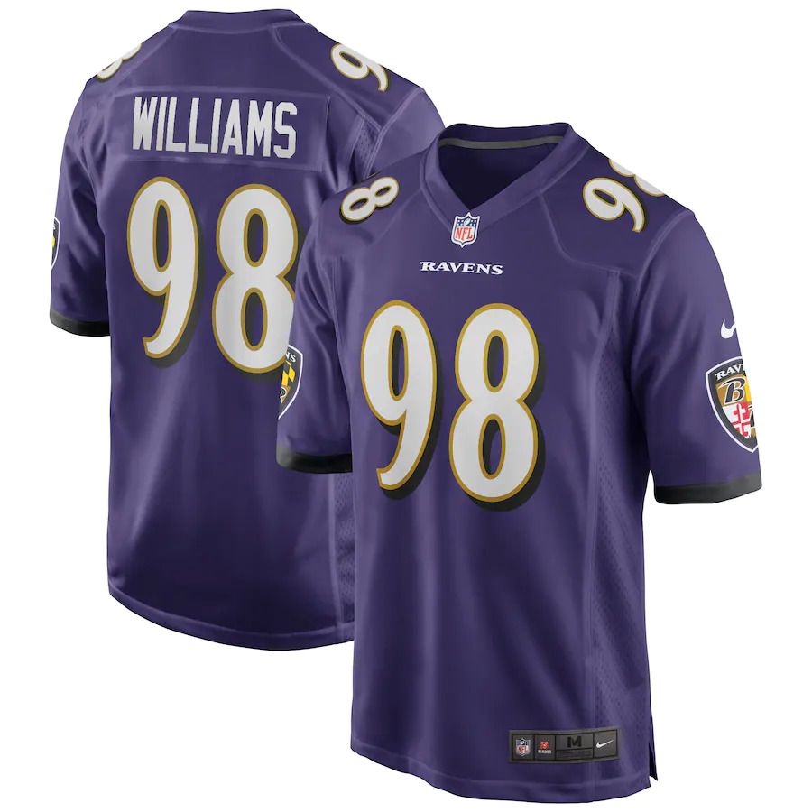 Men Baltimore Ravens #98 Brandon Williams Nike Purple Team Game NFL Jersey